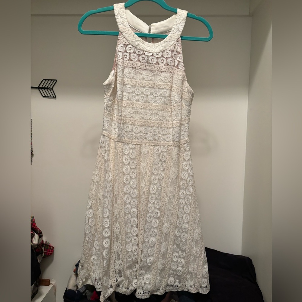 White Lace Mini Dress